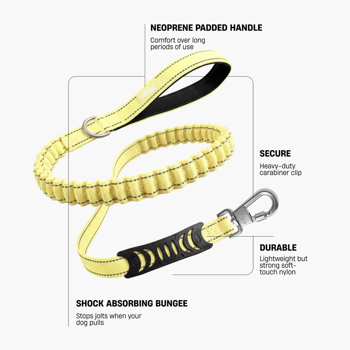 Bungee Dog Leash - Yellow