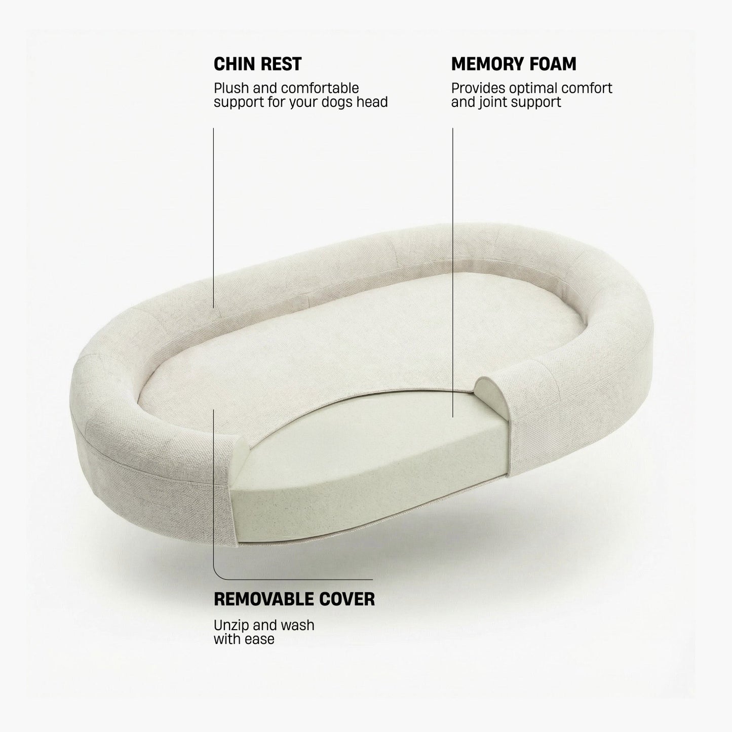 Chill Pill Memory Foam Dog Bed - Beige (Small)