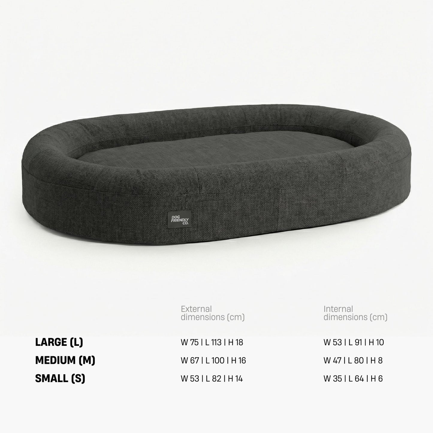 Chill Pill Memory Foam Dog Bed - Charcoal (Large)