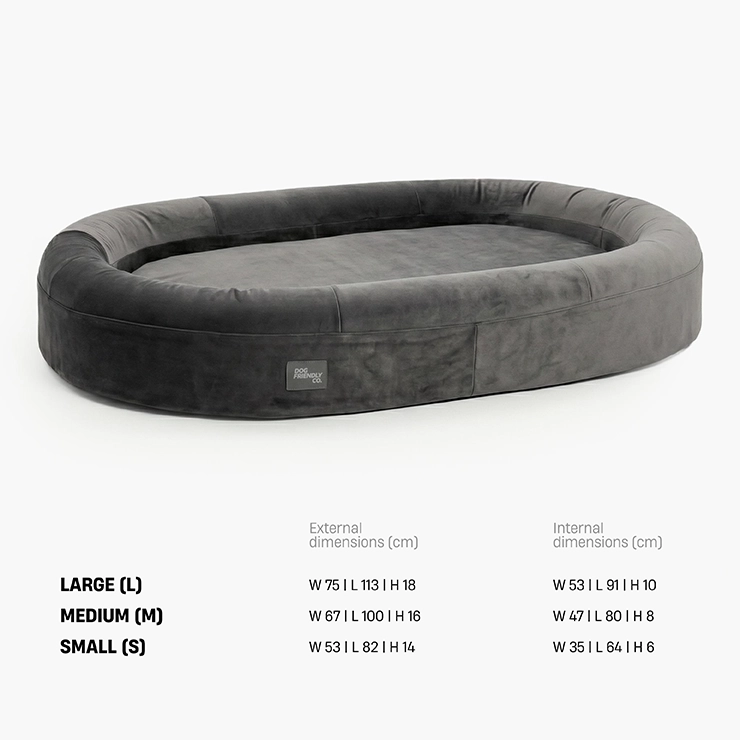 Chill Pill Memory Foam Dog Bed - Charcoal (Small)