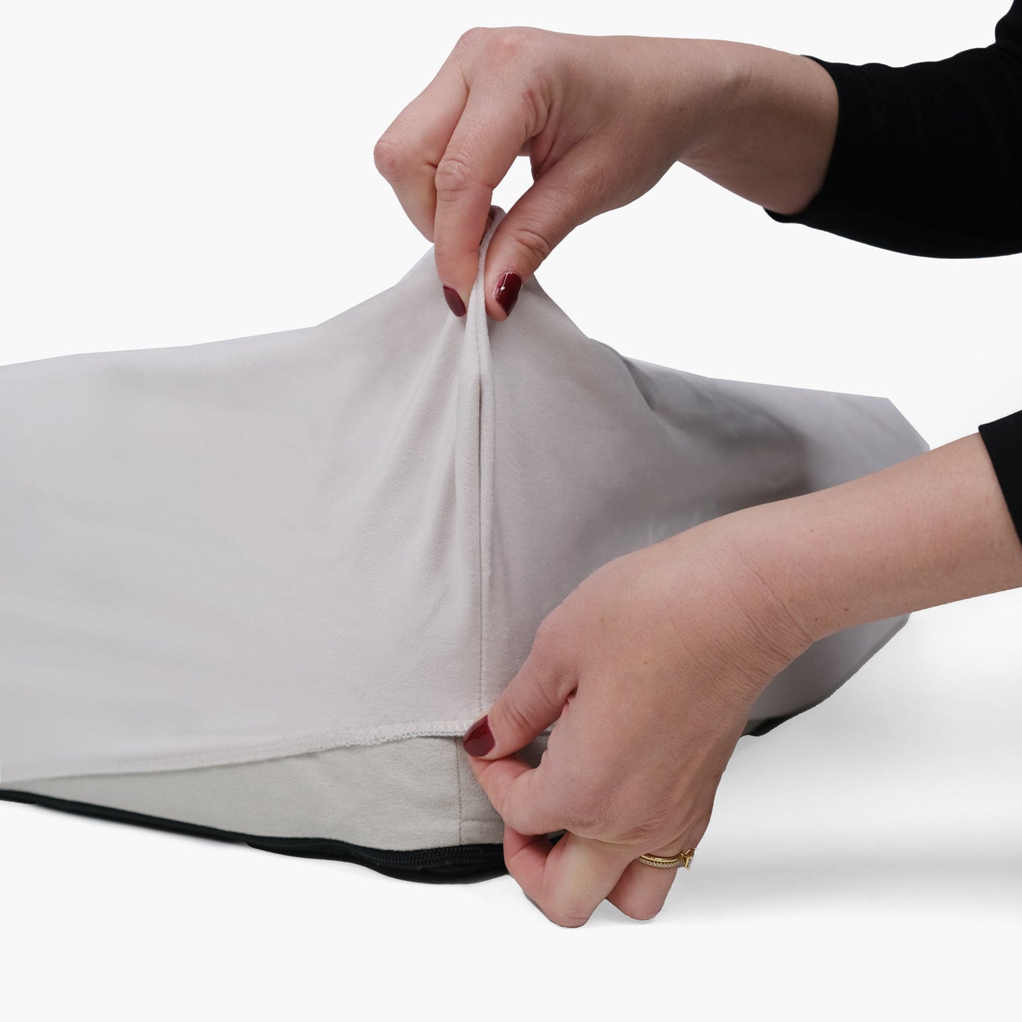 Velvet Easy Fit Dog Bed Cover - Champagne