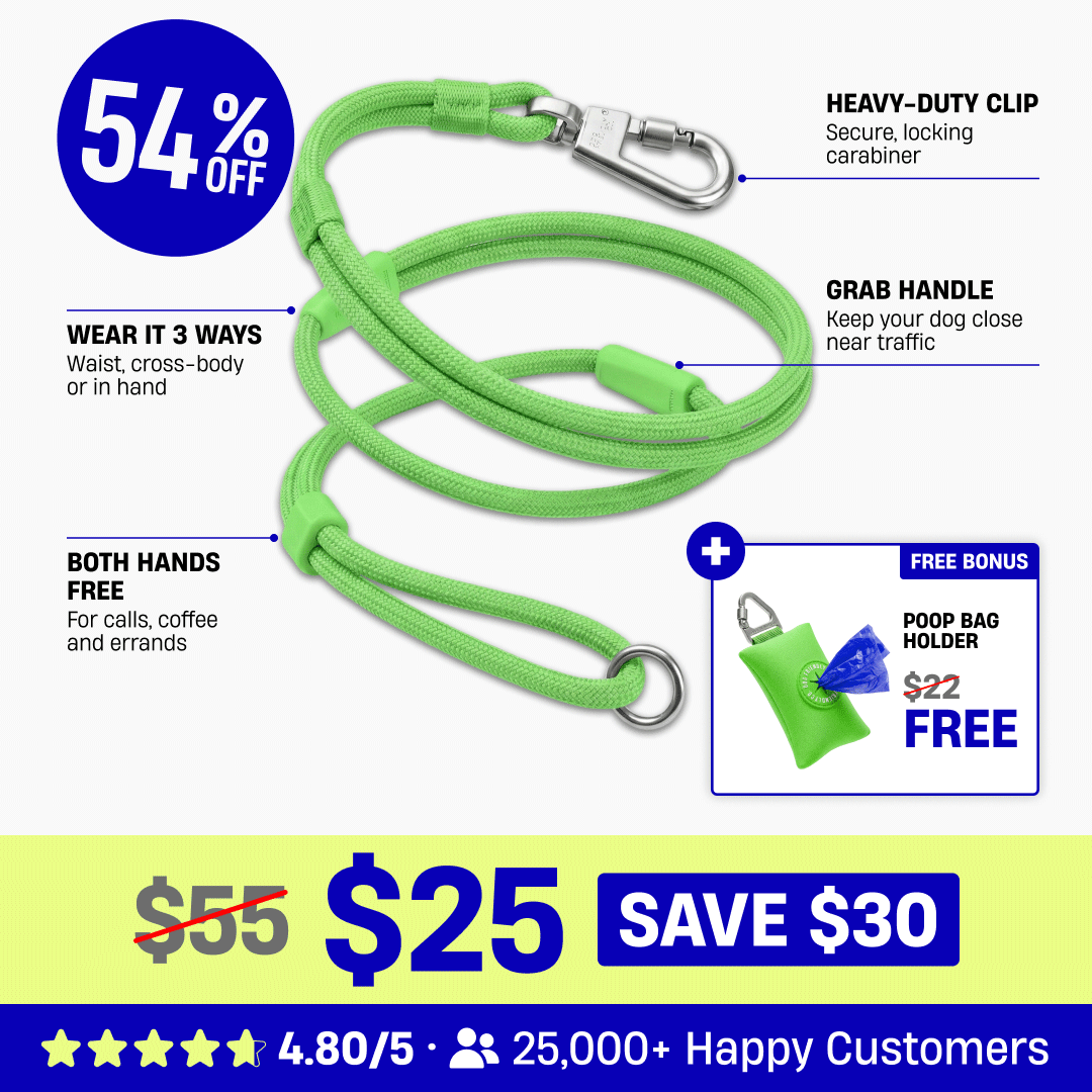 Hands Free Leash + Poop Bag Holder