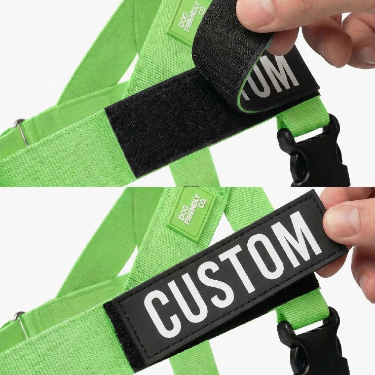 Personalised Dog Harness - Neon Green