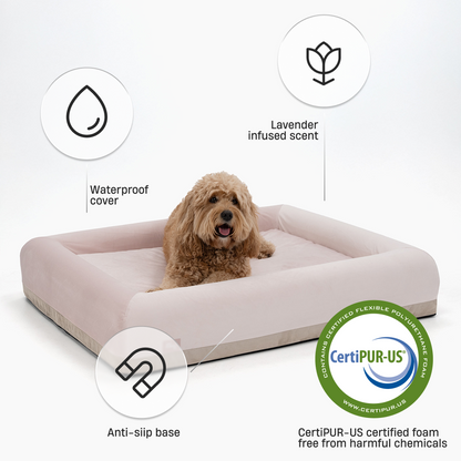 Premium Orthopedic Memory Foam Dog Bed - Pink