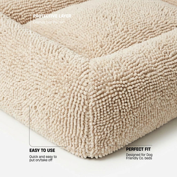 Plush Nap Easy Fit Dog Bed Cover - Cream