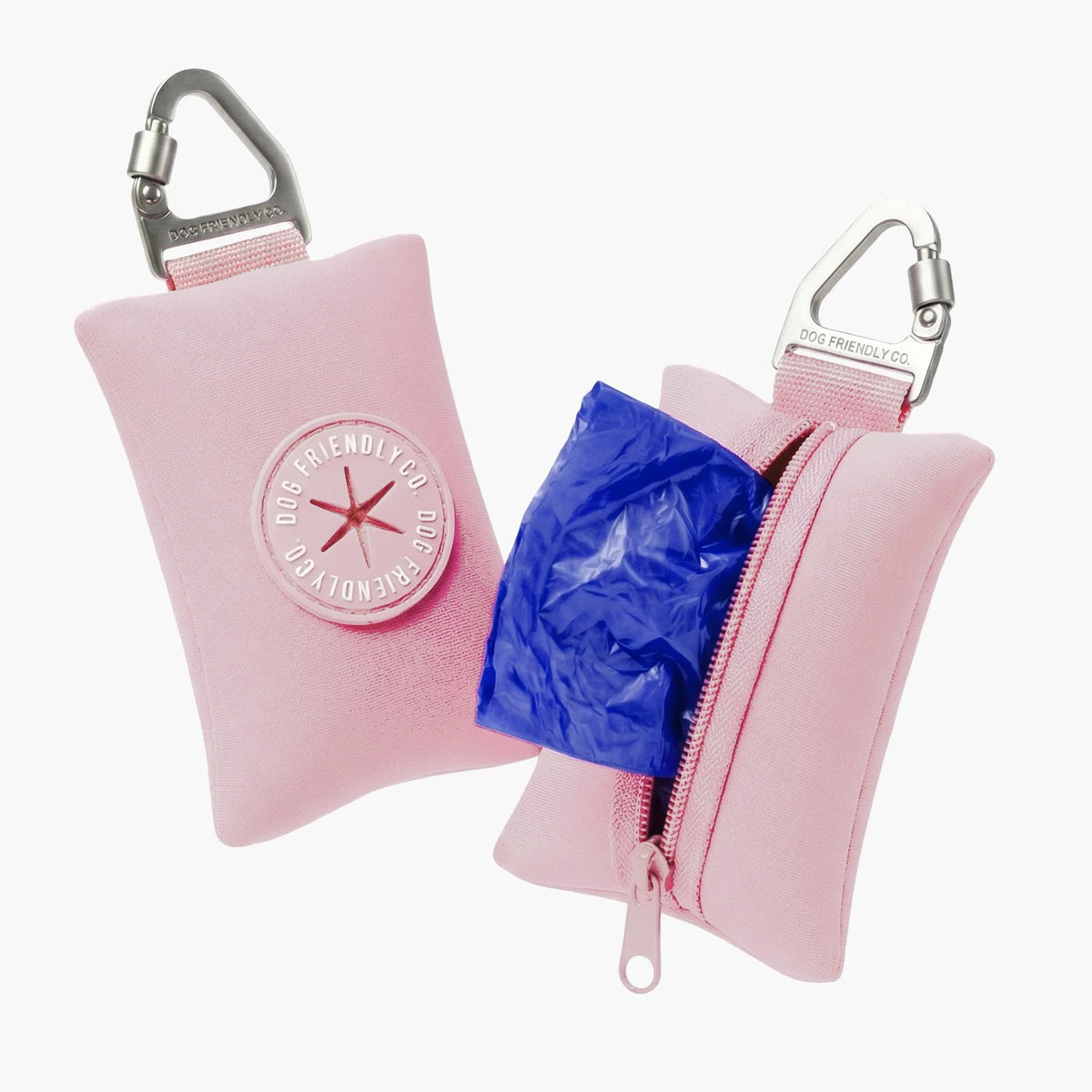 Two Sakura poop bag holders, one open with a roll of bags inside