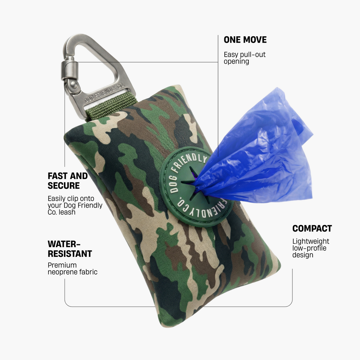 Dog Poop Bag Holder - Green Camo