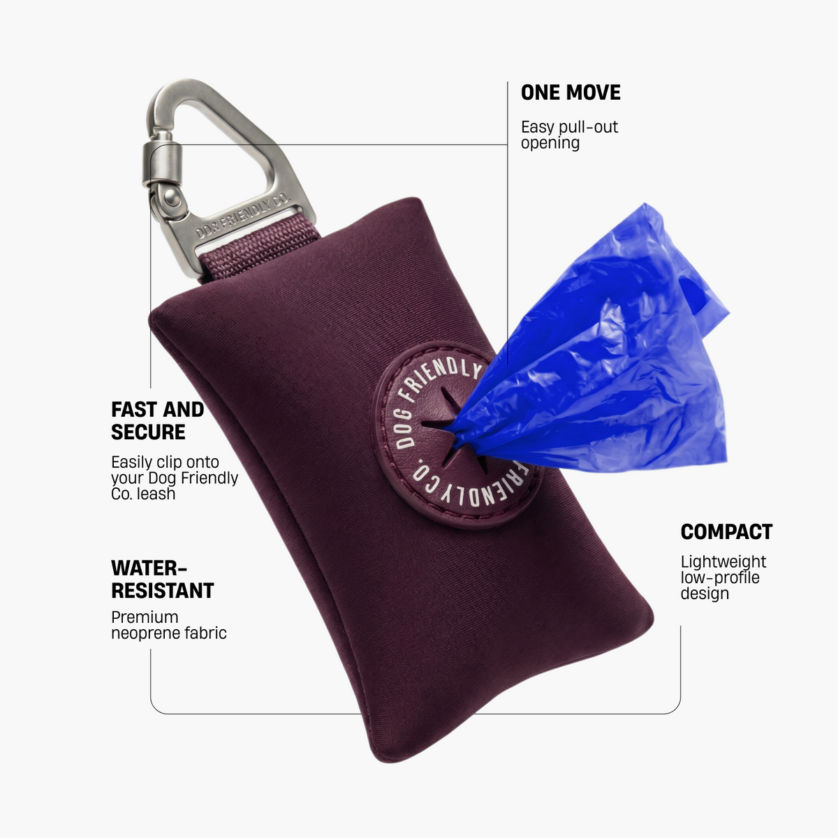 Dog Poop Bag Holder - Burgundy