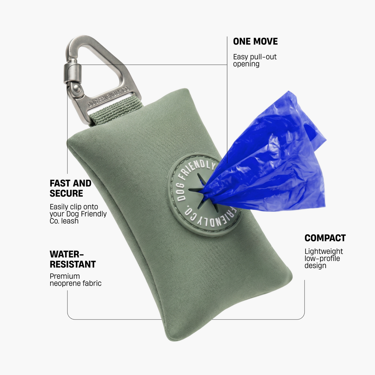 Dog Poop Bag Holder - Khaki