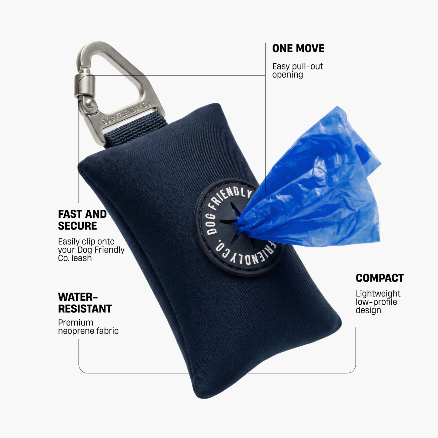 Dog Poop Bag Holder - Navy Blue