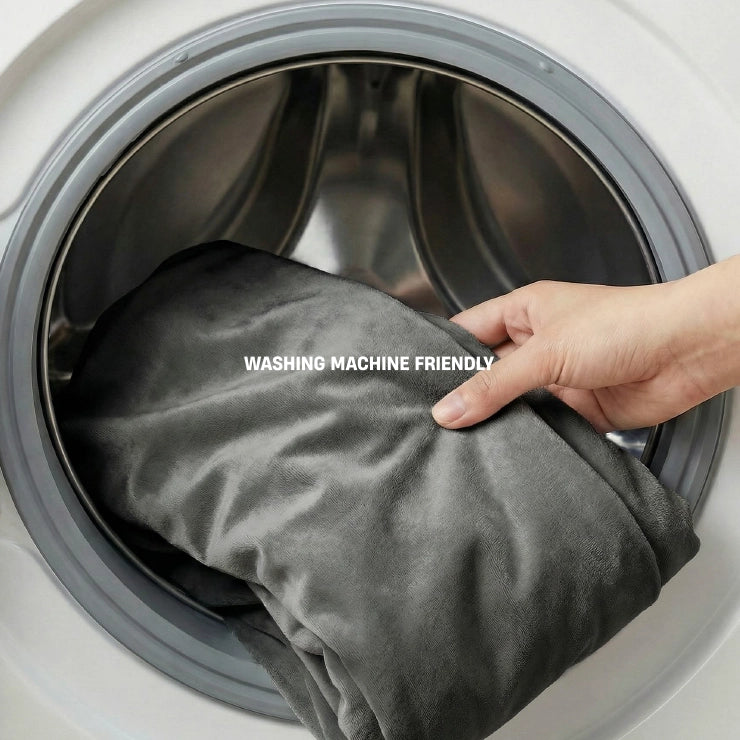 Velvet Easy Fit Dog Bed Cover - Charcoal