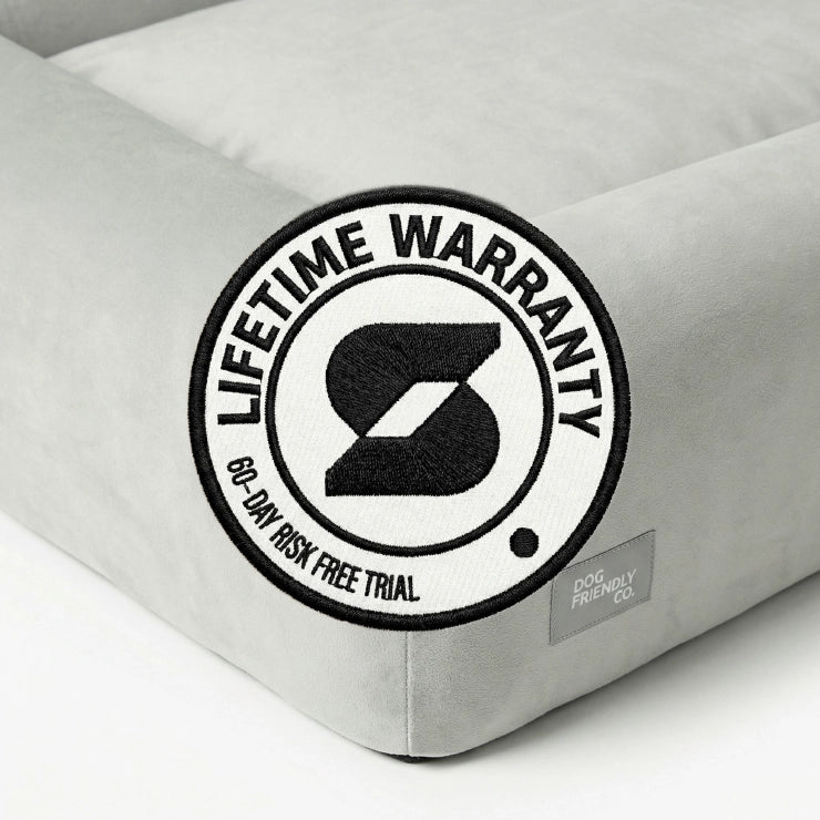 Velvet Easy Fit Dog Bed Cover - Grey