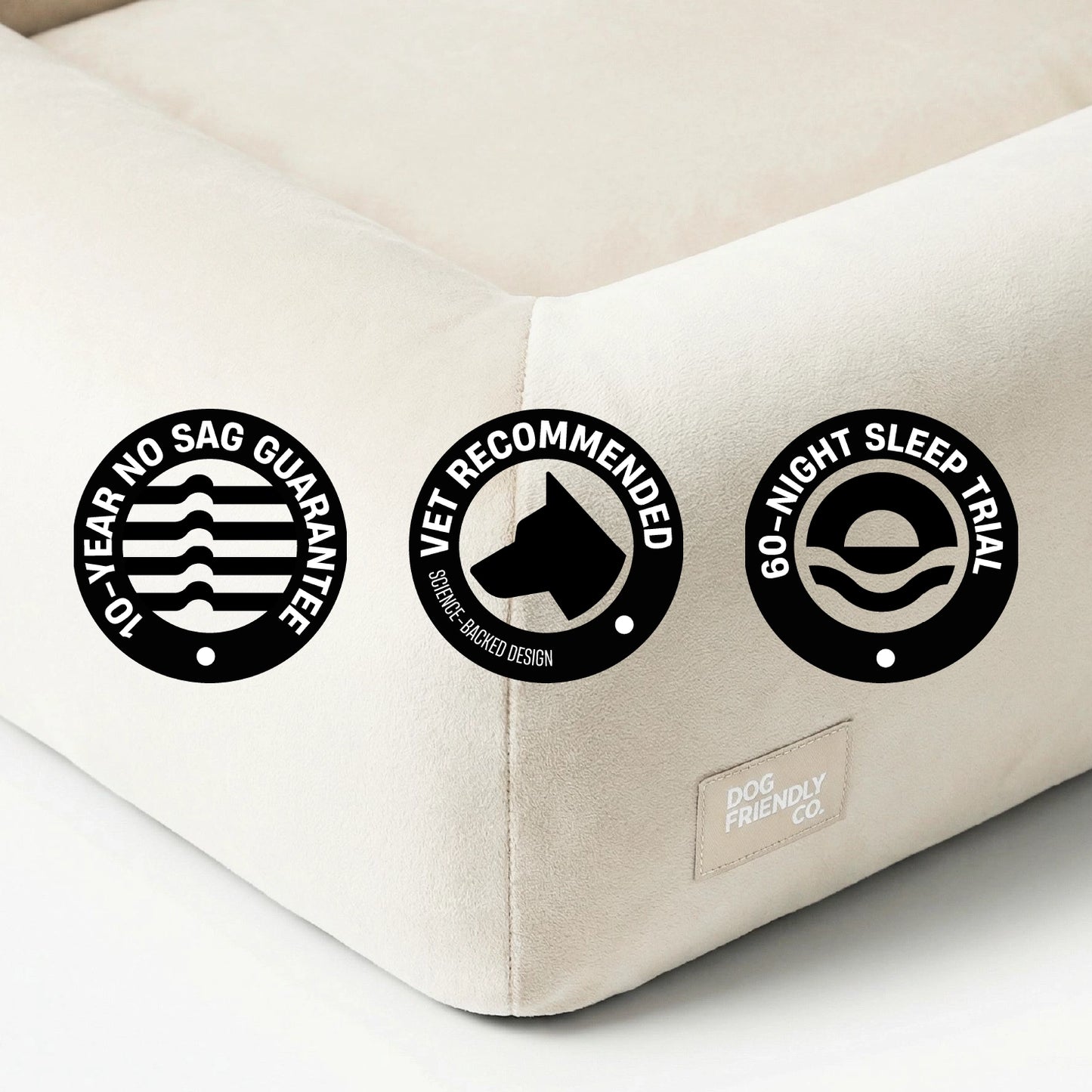 Premium Orthopedic Memory Foam Dog Bed - Beige (Large)