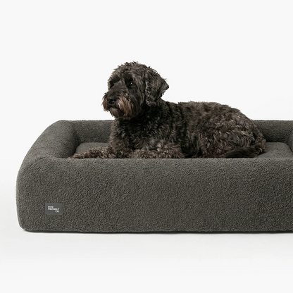 Premium Orthopedic Memory Foam Dog Bed - Brown Bouclé