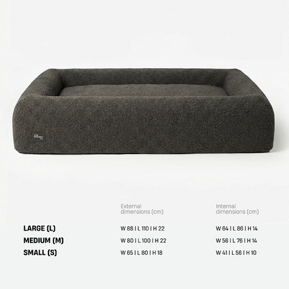 Premium Orthopedic Memory Foam Dog Bed - Brown Bouclé (Medium)