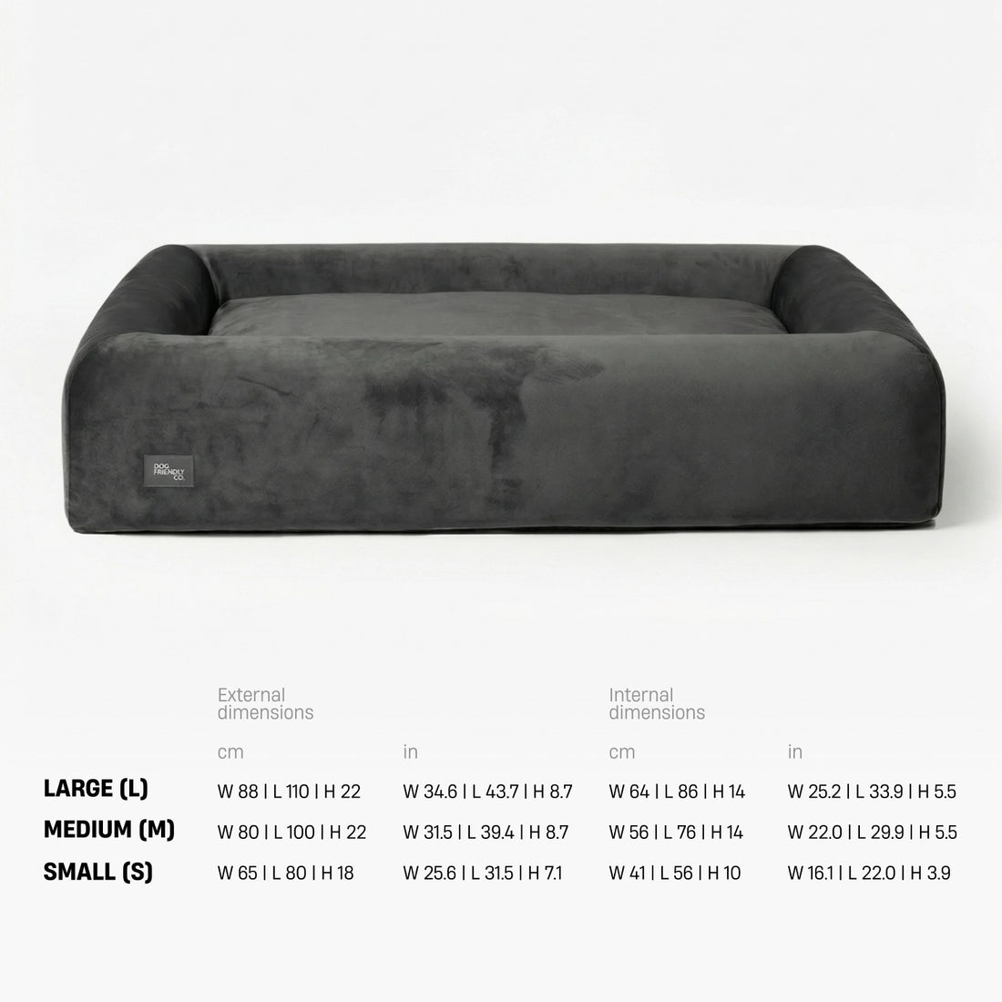 Premium Orthopedic Memory Foam Dog Bed - Charcoal