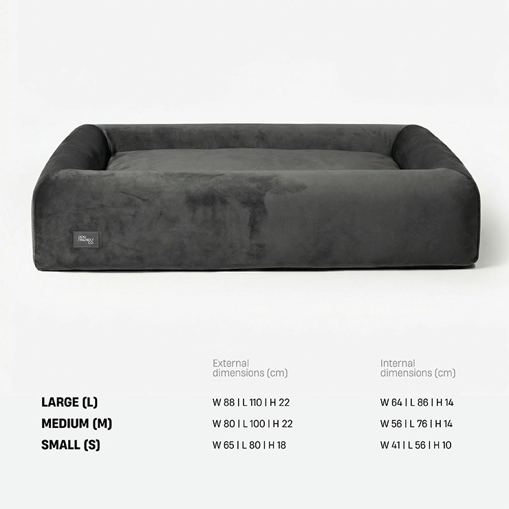 Premium Orthopedic Memory Foam Dog Bed - Charcoal (Large)