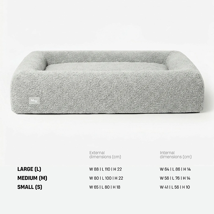 Premium Orthopedic Memory Foam Dog Bed - Grey Bouclé