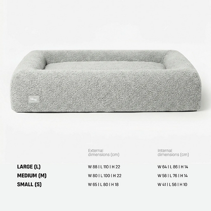 Premium Orthopedic Memory Foam Dog Bed - Grey Bouclé (Large) (Preorder)
