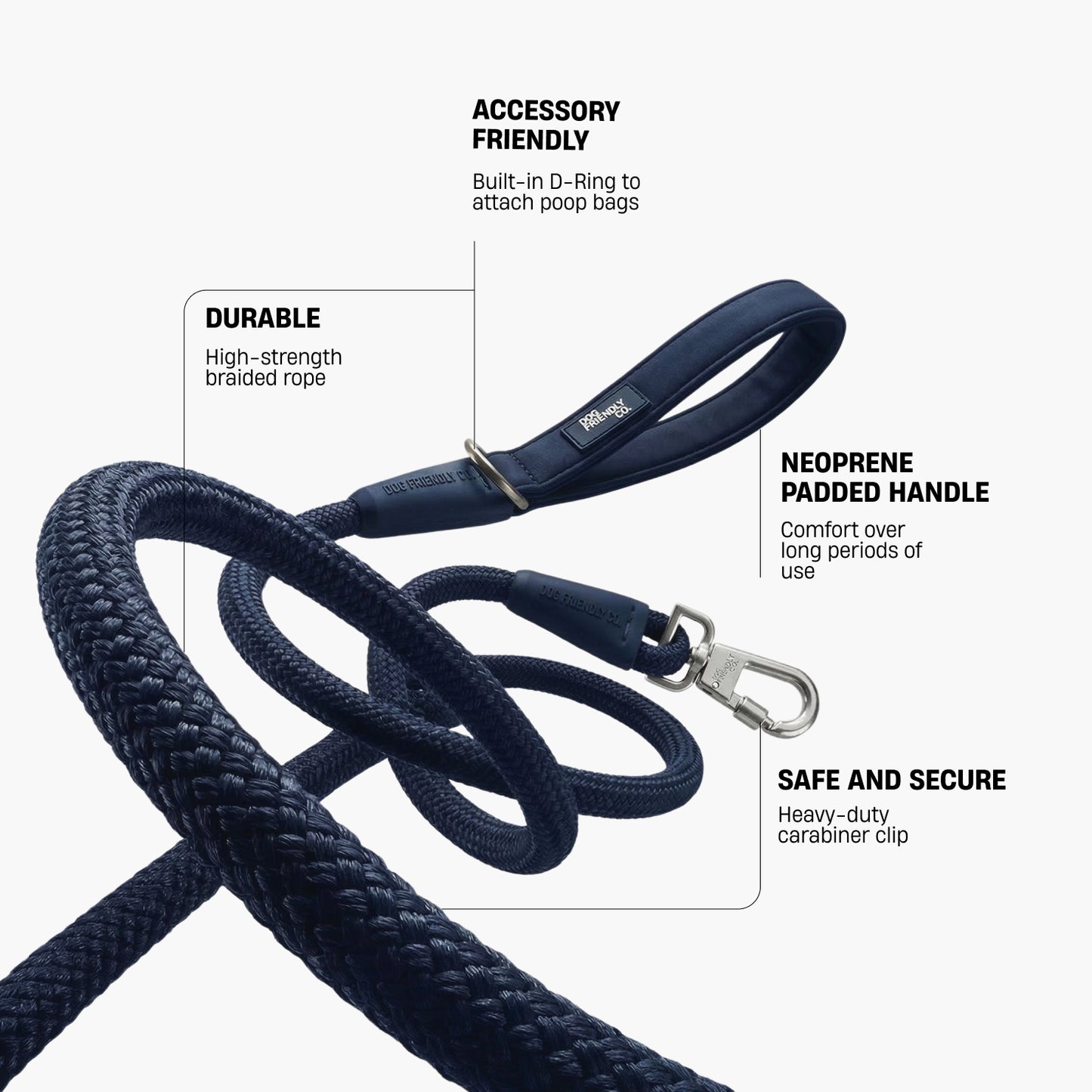 Rope Dog Leash - Navy Blue