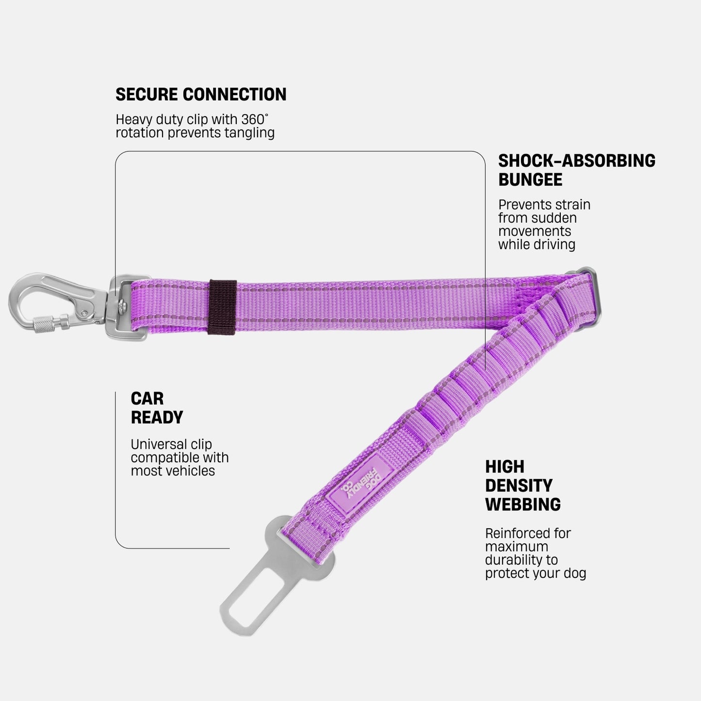 Dog Seat Belt - Purple