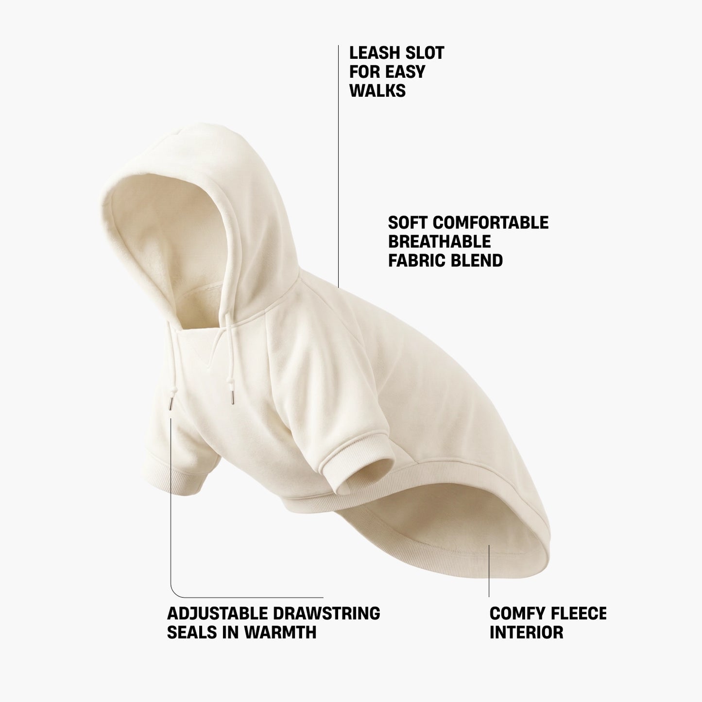 Winter Dog Hoodies - Beige